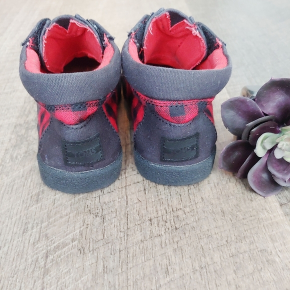 ⚡Toms Buffalo Plaid Velcro High Tops Walking - Picture 3 of 4